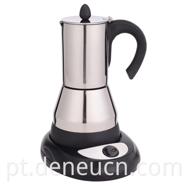 Italiano Electric Stainless Aço Espresso Espresso Moka Cafeteira Máquina Operada pela Bateria de Cafeteira